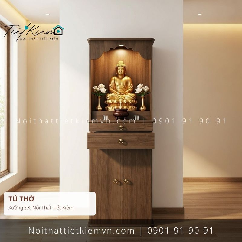 9 mẫu tủ thờ MDF có gương giá rẻ - Tủ Thờ - Bàn Thờ - Nội Thất Tiết Kiệm