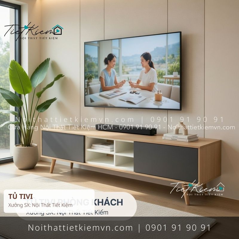 9+ mẫu tủ tivi gỗ minimal đẽp giá rẻ - Kệ Tủ Tivi - Nội Thất Tiết Kiệm