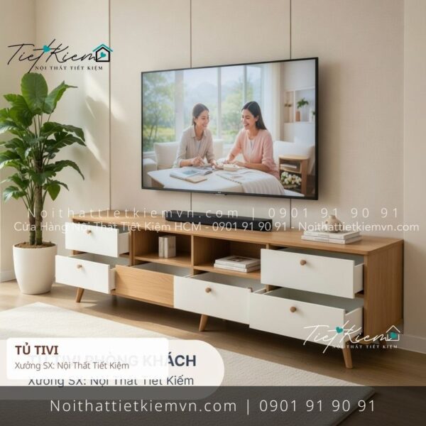 9 mẫu tủ tivi treo tường có gương cho căn hộ giá rẻ 1 Kệ Tủ Tivi Nội Thất Tiết Kiệm HCM