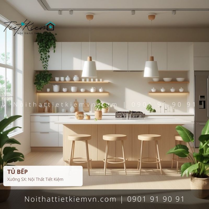 9+ thi công tủ bếp hiện đại có gương cho căn hộ giá rẻ - Thi Công Tủ Bếp - Nội Thất Tiết Kiệm