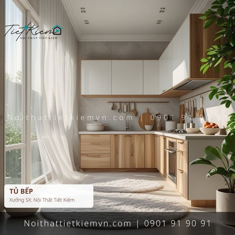 9+ thi công tủ bếp hiện đại có gương cho căn hộ giá rẻ - Thi Công Tủ Bếp - Nội Thất Tiết Kiệm