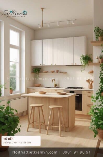 9+ tủ bếp cao cấp có ghế giá rẻ 1 Tủ Bếp Nội Thất Tiết Kiệm HCM
