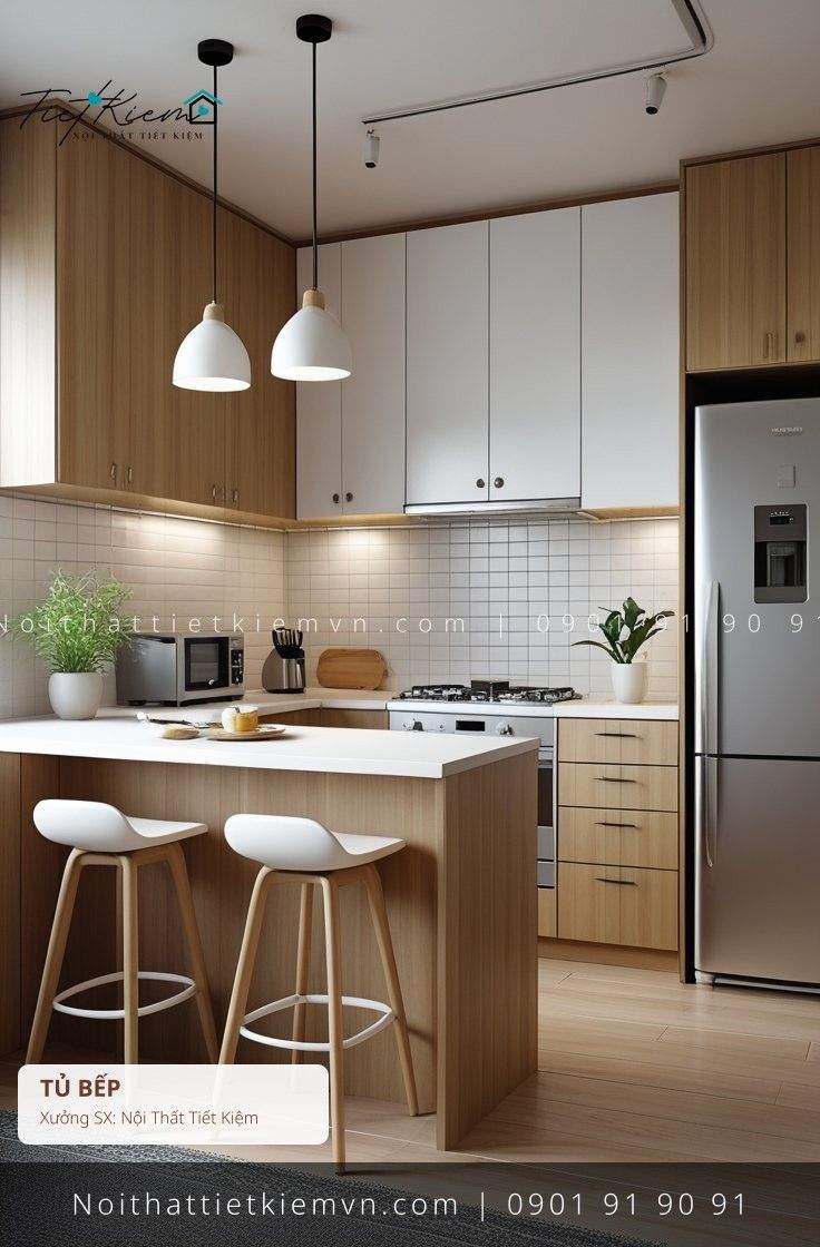 Tủ Bếp đẹp giá rẻ tại Nội Thất Tiết Kiệm HCM 9+ tủ bếp hiện đại gỗ sang trọng giá rẻ - Tủ Bếp - Nội Thất Tiết Kiệm