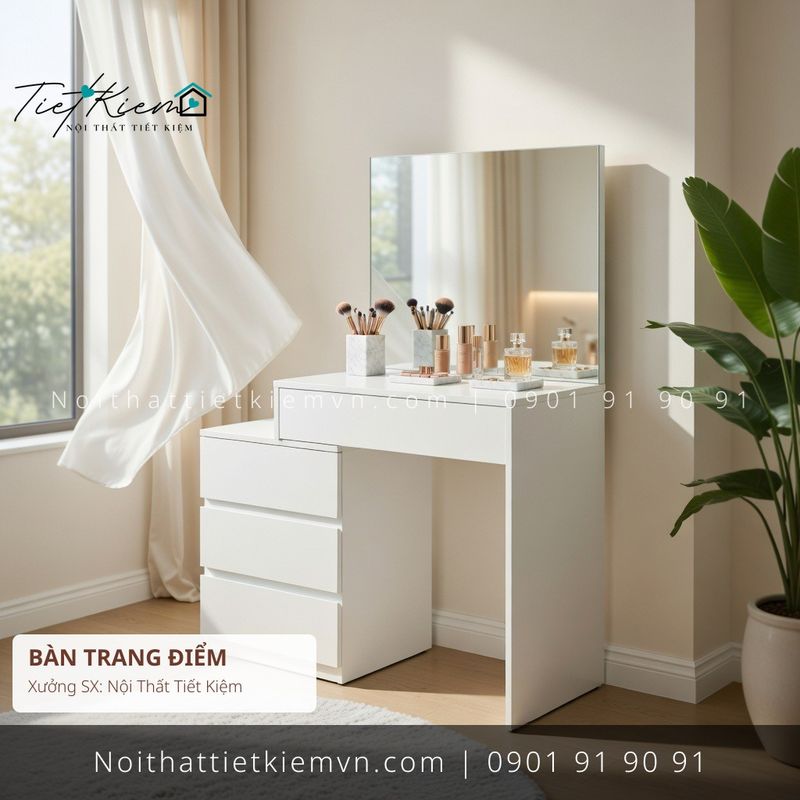 99+ mẫu bàn trang điểm có kéo nhà phố giá rẻ - Bàn Trang Điểm - Nội Thất Tiết Kiệm