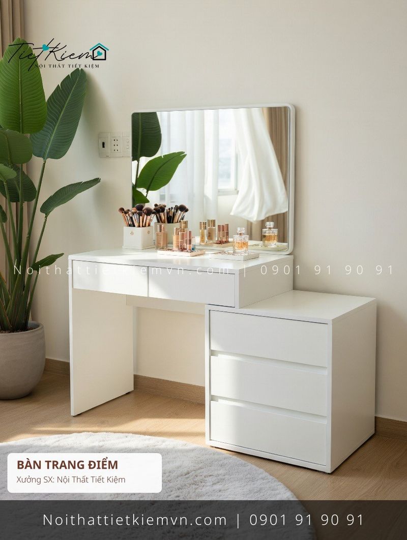 99+ mẫu bàn trang điểm có kéo nhà phố giá rẻ - Bàn Trang Điểm - Nội Thất Tiết Kiệm