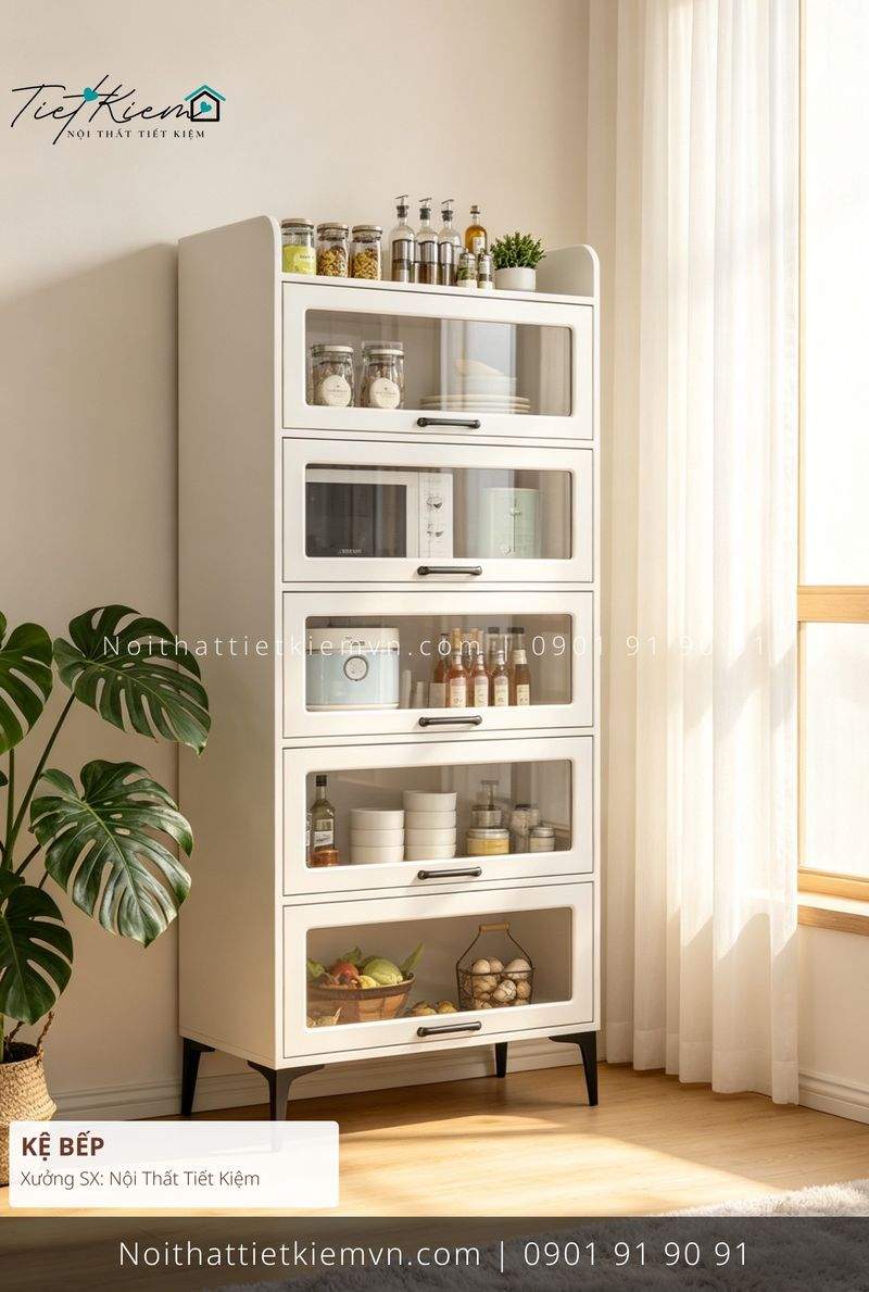 99 mẫu kệ bếp đẹp màu sồi cho căn hộ giá rẻ - Kệ Bếp - Nội Thất Tiết Kiệm