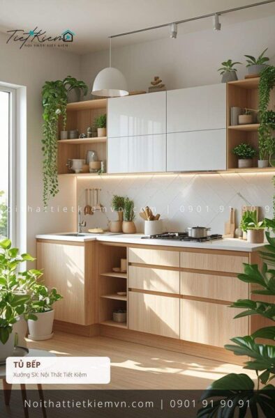 99+ mẫu thi công tủ bếp chữ U màu nâu cho căn hộ giá rẻ 1 Thi Công Tủ Bếp Nội Thất Tiết Kiệm HCM