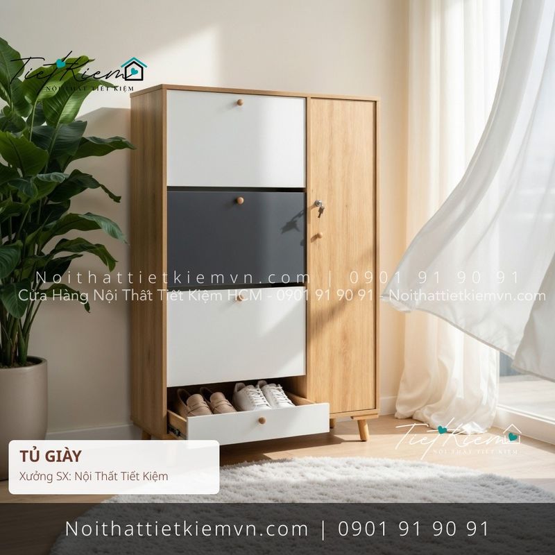 99+ mẫu tủ để giầy kéo dọc giá rẻ - Tủ Giày - Nội Thất Tiết Kiệm