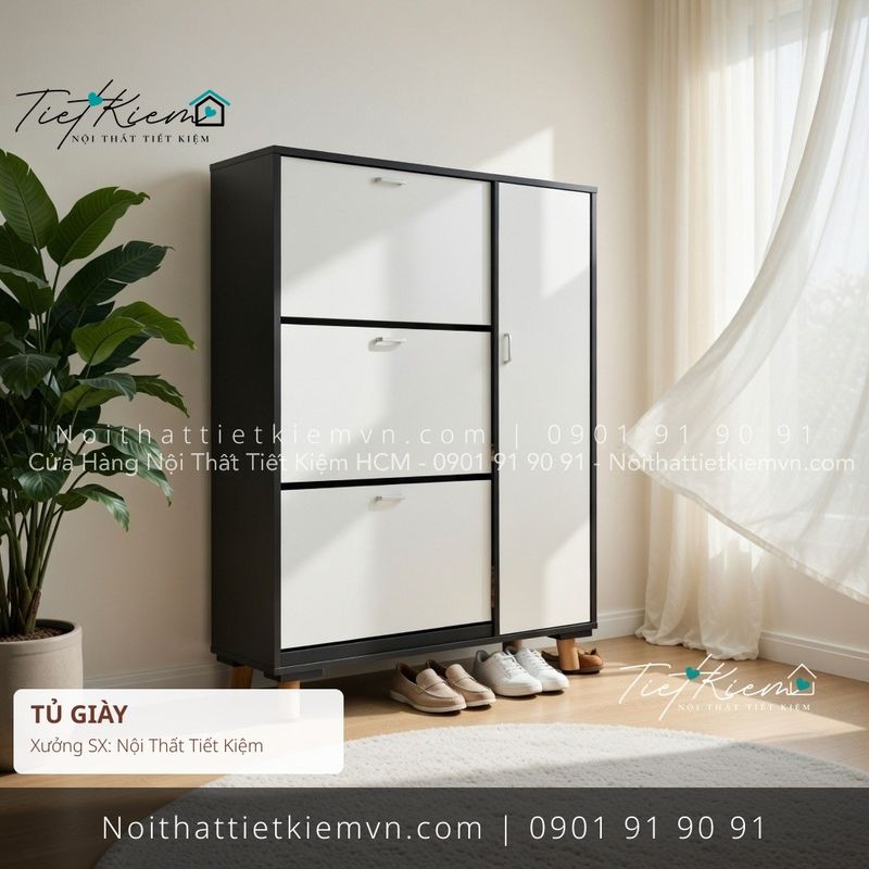 99 mẫu tủ giầy cửa mở gỗ cho nhà phố giá rẻ - Tủ Giày - Nội Thất Tiết Kiệm