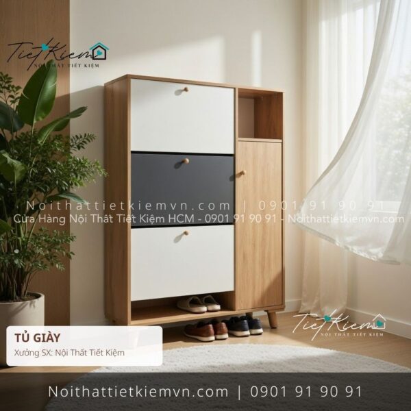 99 mẫu tủ giầy dép cửa lùa giá rẻ 1 Tủ Giày Nội Thất Tiết Kiệm HCM