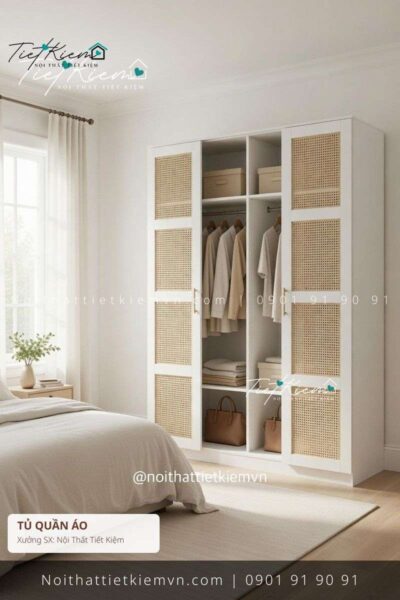 99+ tủ quần áo 4 cánh gỗ cho chung cư giá rẻ 1 Tủ Quần Áo Nội Thất Tiết Kiệm HCM
