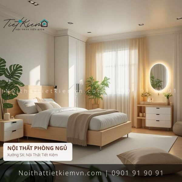 các mẫu giường decor Scandinavian giá rẻ 1 Giường Ngủ Nội Thất Tiết Kiệm HCM