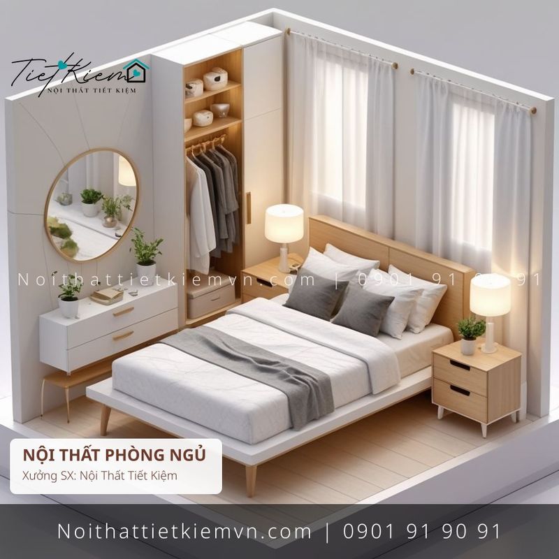 Giường Ngủ đẹp giá rẻ tại Nội Thất Tiết Kiệm HCM các mẫu giường decor Scandinavian giá rẻ - Giường Ngủ - Nội Thất Tiết Kiệm