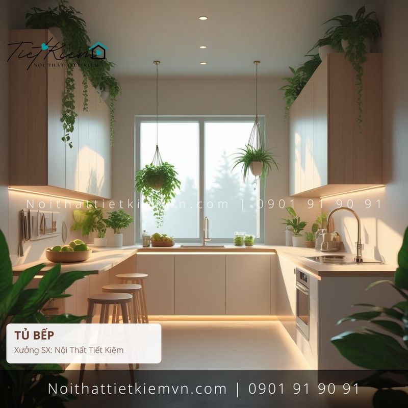 Thi Công Tủ Bếp đẹp giá rẻ tại Nội Thất Tiết Kiệm HCM các mẫu thi công tủ bếp giá rẻ có ghế - Thi Công Tủ Bếp - Nội Thất Tiết Kiệm