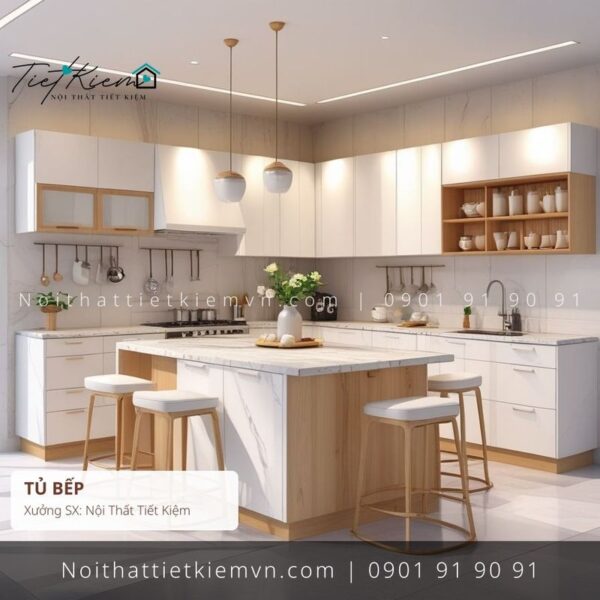 các mẫu tủ bếp cổ điển quận 2 giá rẻ 1 Tủ Bếp Nội Thất Tiết Kiệm HCM