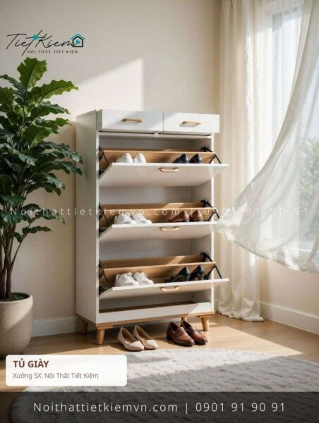 các mẫu tủ giầy dép có ghế Thủ Đức giá rẻ 1 Tủ Giày Nội Thất Tiết Kiệm HCM