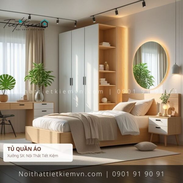 các mẫu tủ quần áo cánh lùa tối giản đẽp giá rẻ 1 Tủ Quần Áo Nội Thất Tiết Kiệm HCM