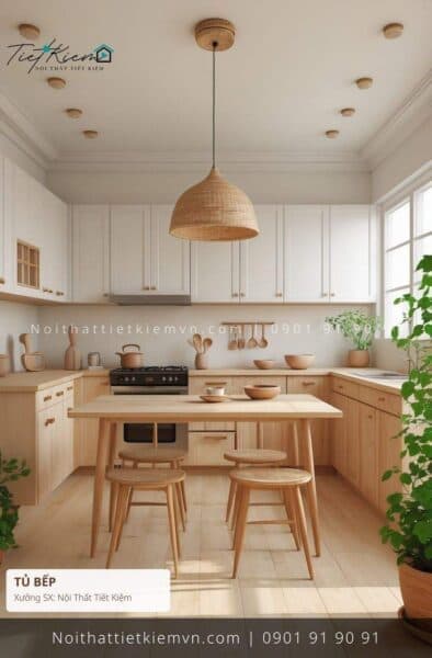hệ tủ bếp có ngăn để dao thớt 1 Tủ Bếp Nội Thất Tiết Kiệm HCM