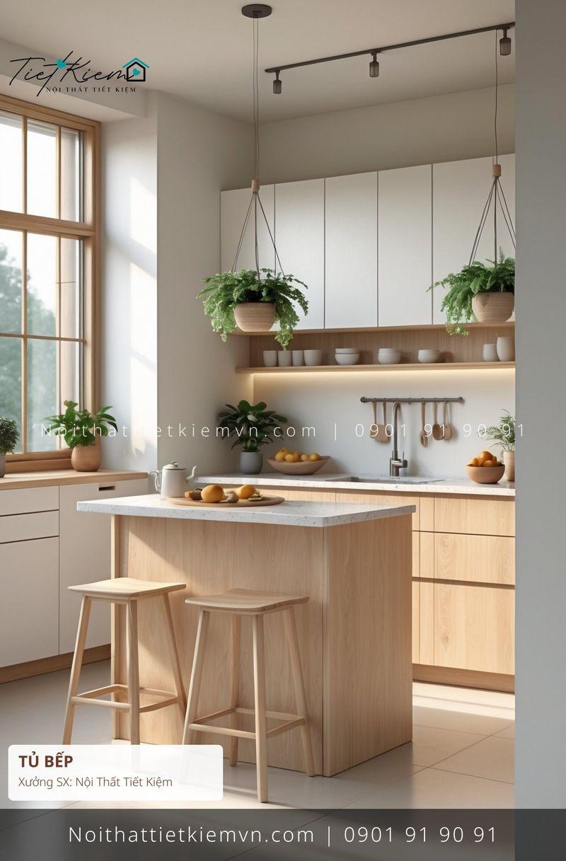 hệ tủ bếp có ngăn để dao thớt - Tủ Bếp - Nội Thất Tiết Kiệm