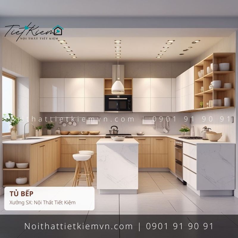 mẫu lắp đặt tủ bếp cực sang giá rẻ - Thi Công Tủ Bếp - Nội Thất Tiết Kiệm