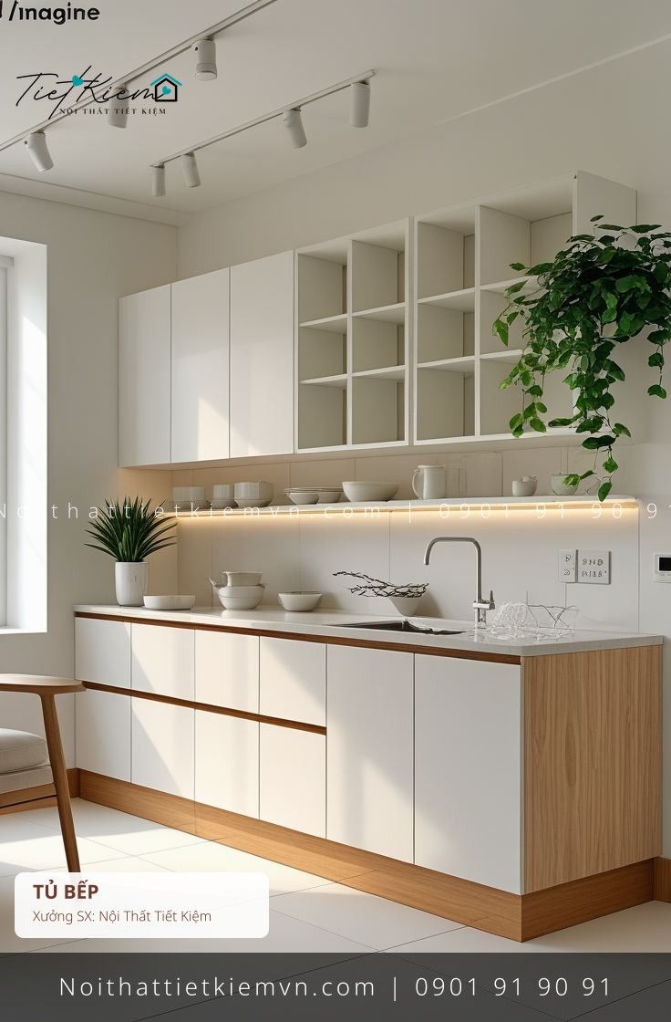 mẫu tủ bếp cánh mở Tân Phú giá rẻ - Tủ Bếp - Nội Thất Tiết Kiệm