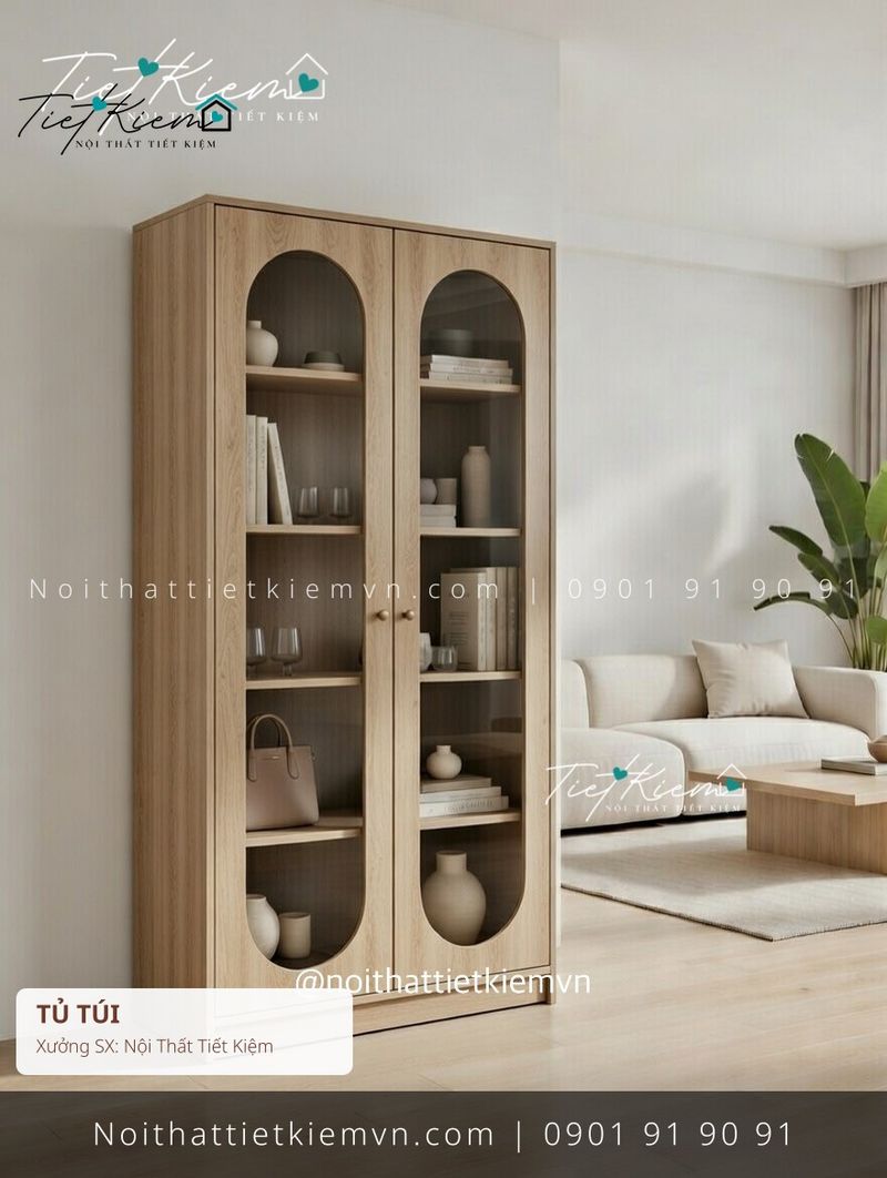 mẫu tủ túi giá rẻ MDF cho showroom - Tủ Túi - Nội Thất Tiết Kiệm
