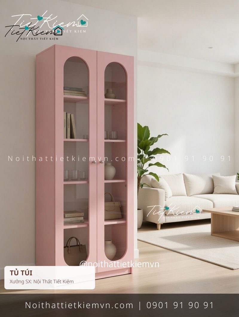 mẫu tủ túi kính có gương đẽp giá rẻ - Tủ Túi - Nội Thất Tiết Kiệm