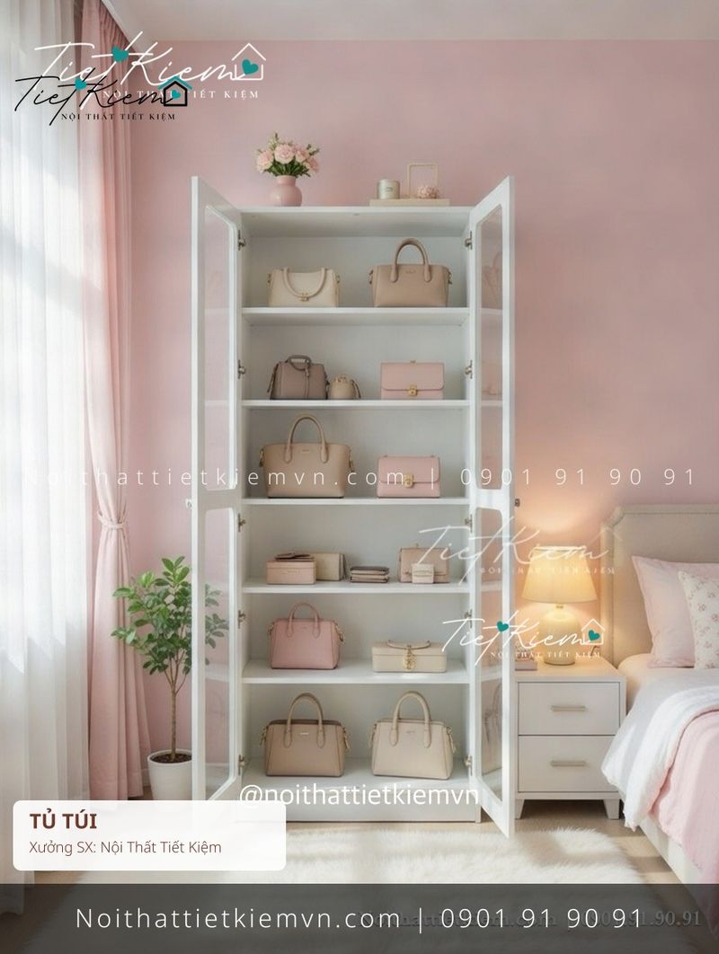 mẫu tủ túi kính có gương đẽp giá rẻ - Tủ Túi - Nội Thất Tiết Kiệm
