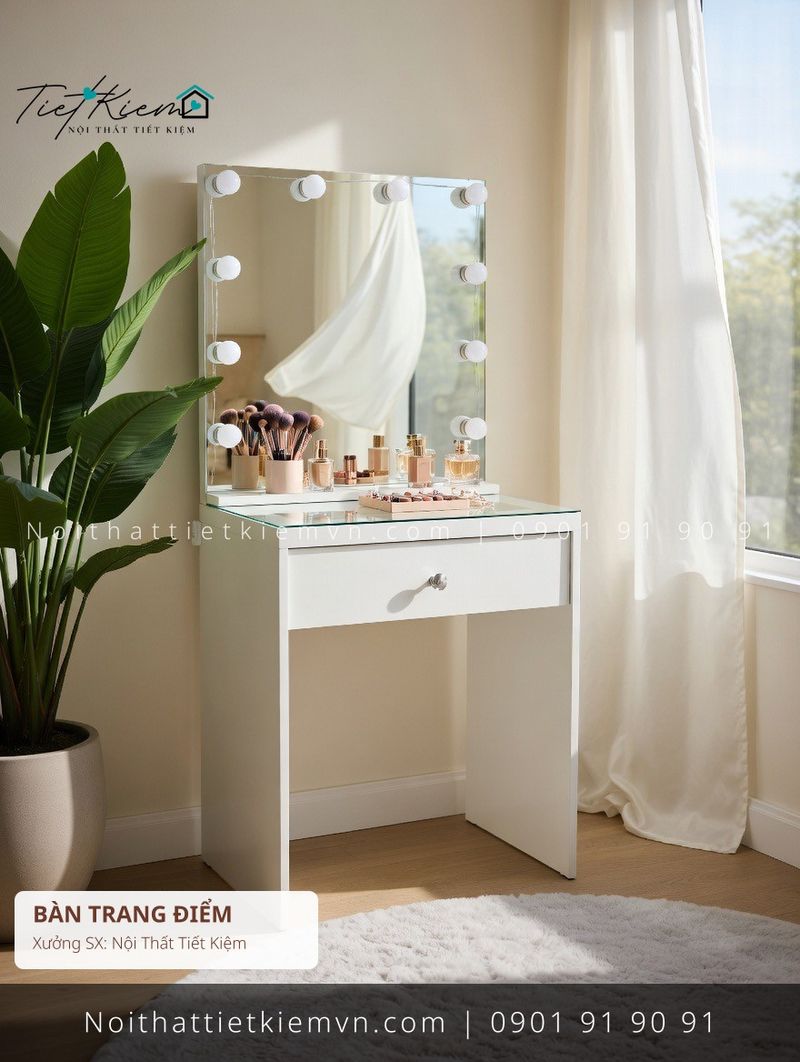mua bàn trang điểm có gương MDF cho nhà phố giá rẻ - Bàn Trang Điểm - Nội Thất Tiết Kiệm