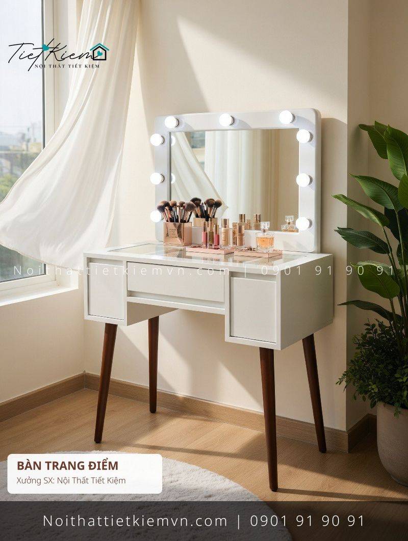 mua bàn trang điểm có gương MDF cho nhà phố giá rẻ - Bàn Trang Điểm - Nội Thất Tiết Kiệm