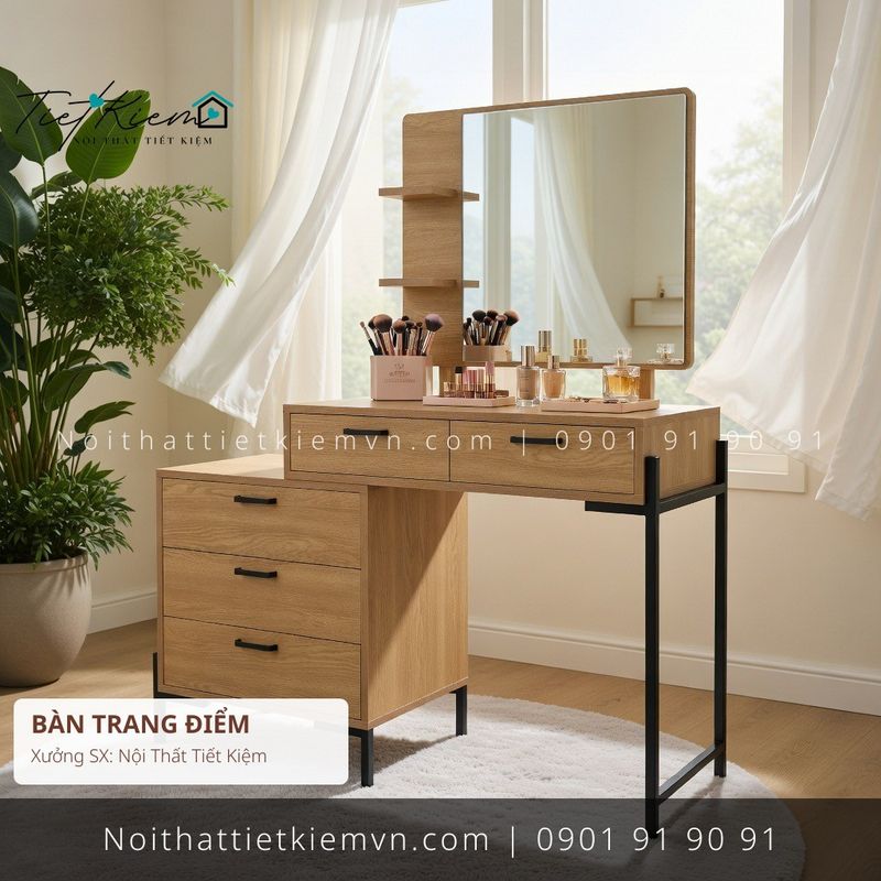 mua bàn trang điểm có gương MDF cho nhà phố giá rẻ - Bàn Trang Điểm - Nội Thất Tiết Kiệm