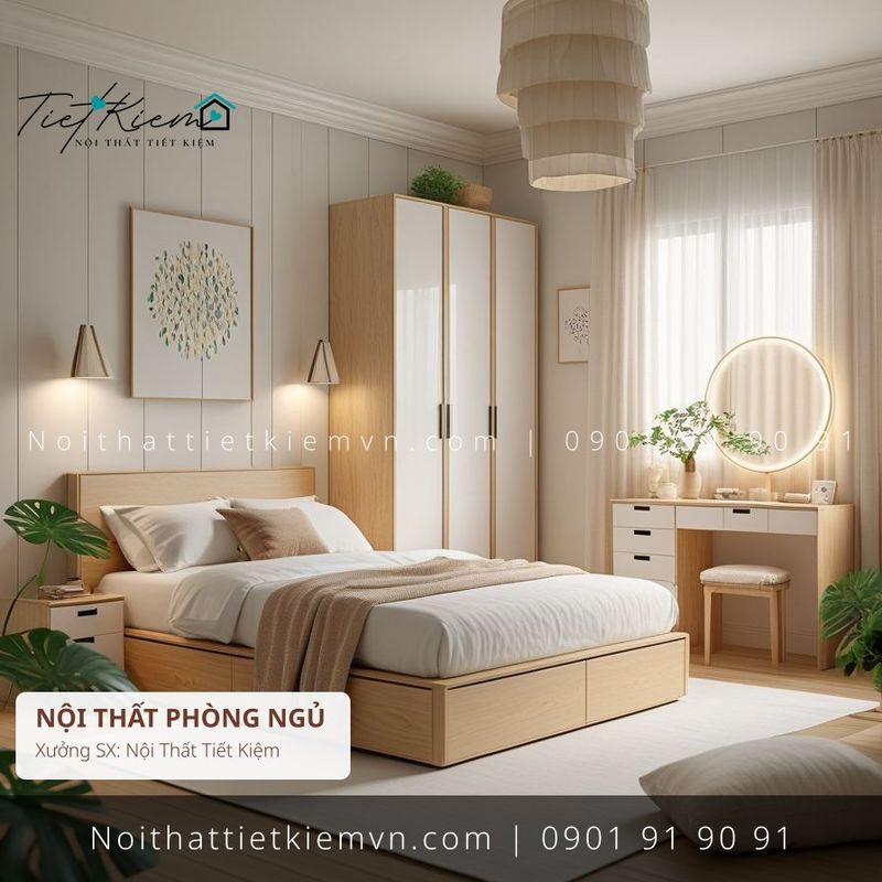 mua giường 1m4 gỗ quận 7 giá rẻ - Giường Ngủ - Nội Thất Tiết Kiệm