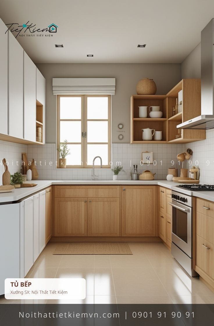 mua thi công tủ bếp chuyên nghiệp cạnh cửa giá rẻ - Thi Công Tủ Bếp - Nội Thất Tiết Kiệm