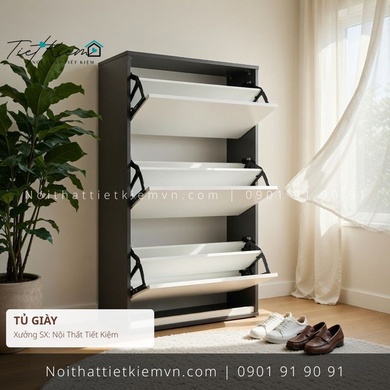Tủ Giày đẹp giá rẻ tại Nội Thất Tiết Kiệm HCM mua tủ giầy cánh mở quận 7 chung cư giá rẻ - Tủ Giày - Nội Thất Tiết Kiệm