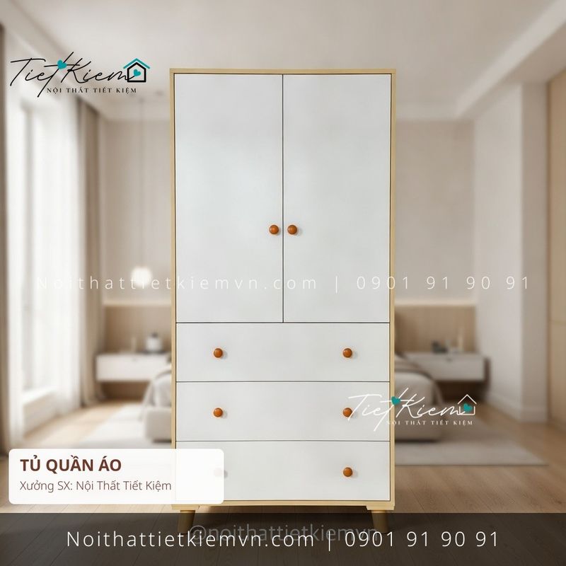 mua tủ quần áo gỗ phối gỗ giá rẻ - Tủ Quần Áo - Nội Thất Tiết Kiệm