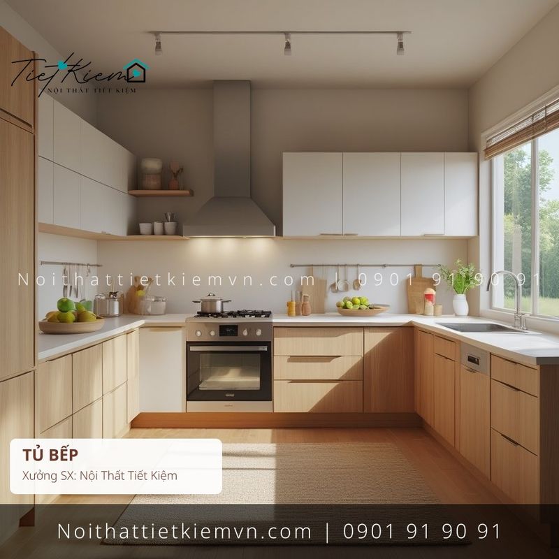 thi công tủ bếp nhanh kem đẹp giá rẻ - Thi Công Tủ Bếp - Nội Thất Tiết Kiệm