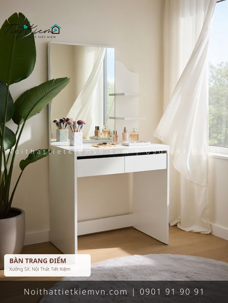 top 19 bàn trang điểm đa năng xám đẽp giá rẻ - Bàn Trang Điểm - Nội Thất Tiết Kiệm