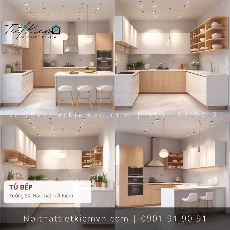 top 19 các mẫu thi công tủ bếp phòng khách đẹp giá rẻ - Thi Công Tủ Bếp - Nội Thất Tiết Kiệm