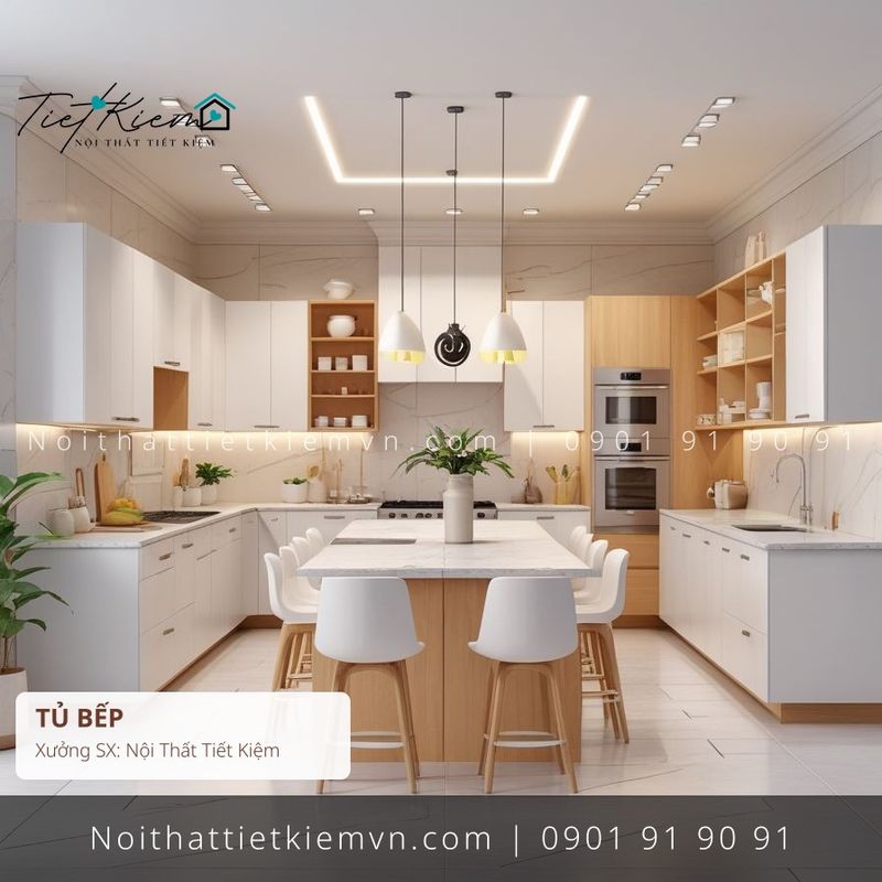 top 19 các mẫu thi công tủ bếp phòng khách đẹp giá rẻ - Thi Công Tủ Bếp - Nội Thất Tiết Kiệm