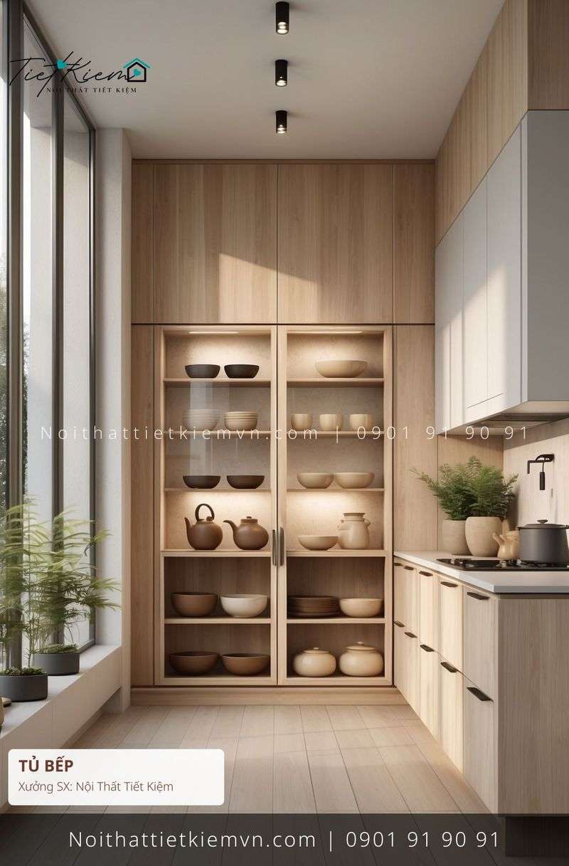 top 19 các mẫu tủ bếp cửa lùa hiện đại cho gia đình giá rẻ - Tủ Bếp - Nội Thất Tiết Kiệm