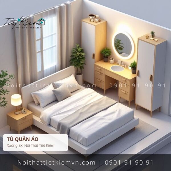 top 19 các mẫu tủ quần áo cao cấp Tân Bình giá rẻ 1 Tủ Quần Áo Nội Thất Tiết Kiệm HCM