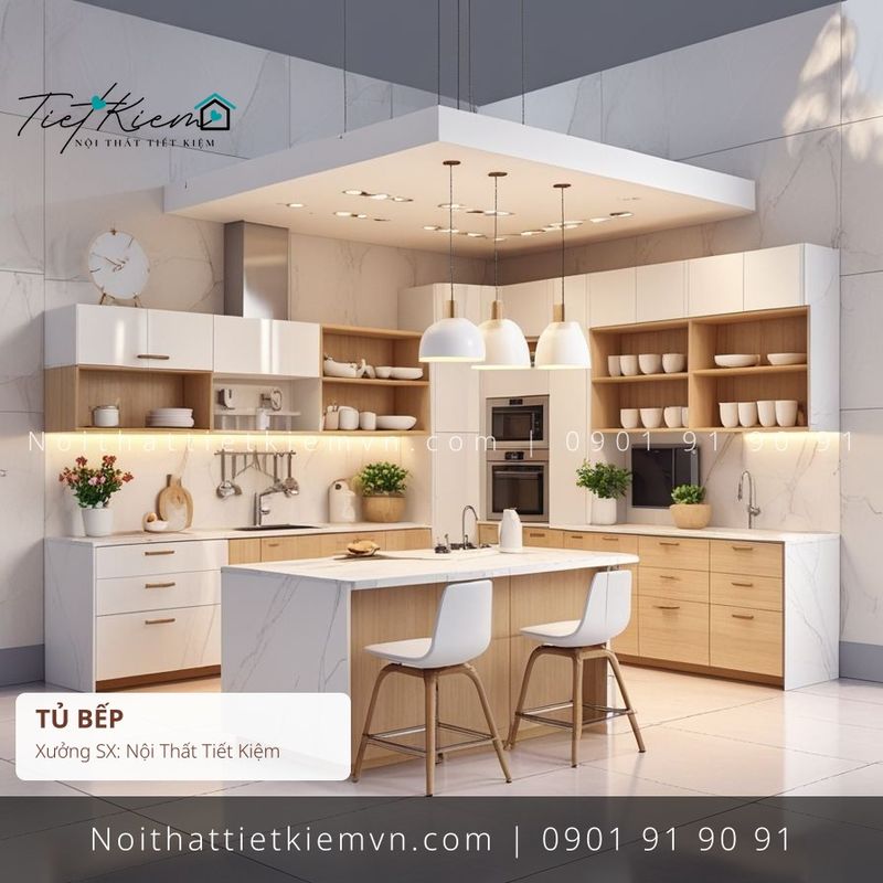 top 19 thi công tủ bếp HCM lớn đẽp giá rẻ - Thi Công Tủ Bếp - Nội Thất Tiết Kiệm