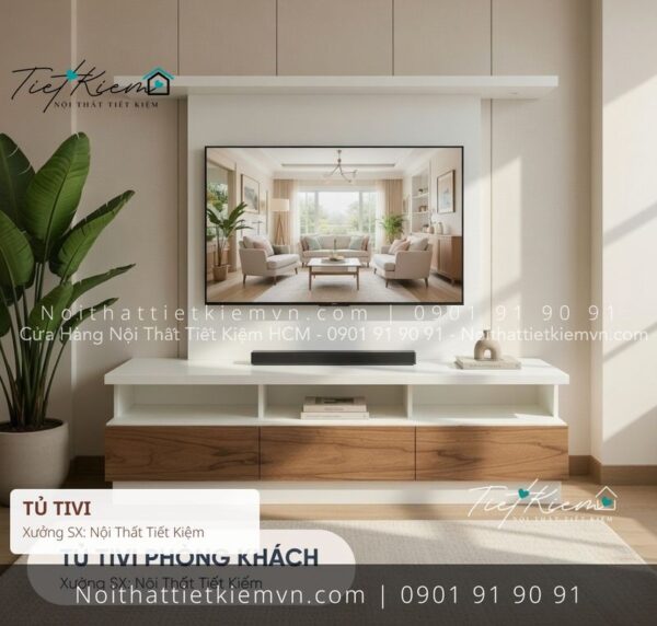 top 19 tủ tivi nhỏ gọn gỗ cho khách sạn giá rẻ 1 Kệ Tủ Tivi Nội Thất Tiết Kiệm HCM