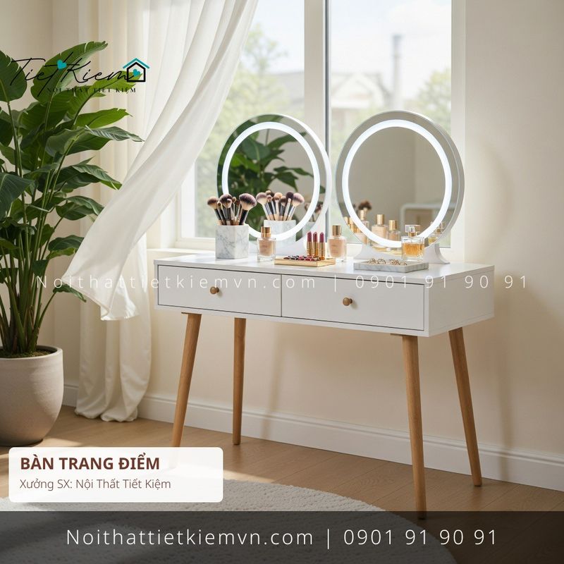 top 3 các mẫu bàn trang điểm có gương phòng khách giá rẻ - Bàn Trang Điểm - Nội Thất Tiết Kiệm