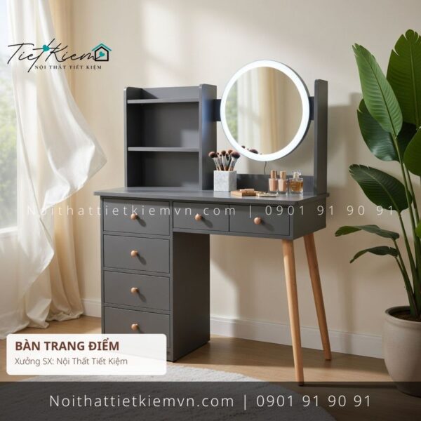 top 3 các mẫu bàn trang điểm gỗ xám đẹp giá rẻ 1 Bàn Trang Điểm Nội Thất Tiết Kiệm HCM