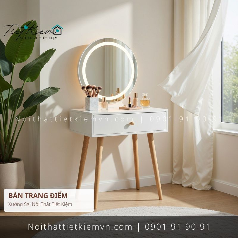 top 3 các mẫu bàn trang điểm gỗ xám đẹp giá rẻ - Bàn Trang Điểm - Nội Thất Tiết Kiệm