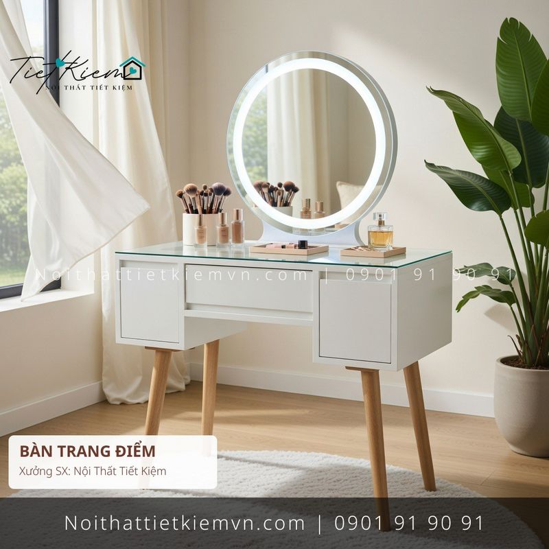 top 3 các mẫu bàn trang điểm gỗ xám đẹp giá rẻ - Bàn Trang Điểm - Nội Thất Tiết Kiệm