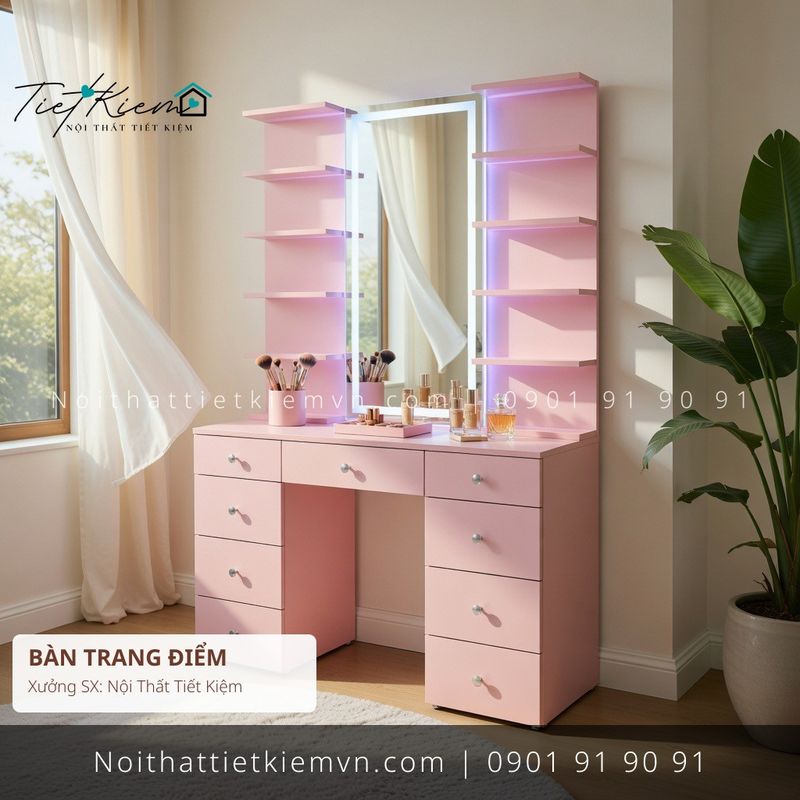top 3 các mẫu bàn trang điểm gỗ xám đẹp giá rẻ - Bàn Trang Điểm - Nội Thất Tiết Kiệm