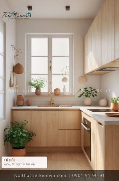top 3 các mẫu tủ bếp MDF đẹp giá rẻ 1 Tủ Bếp Nội Thất Tiết Kiệm HCM