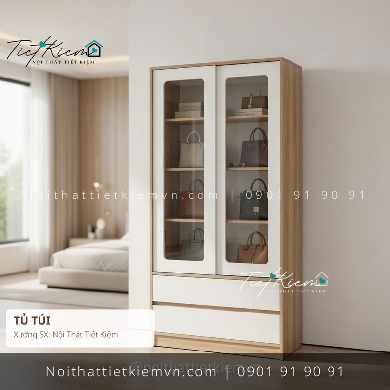 top 3 các mẫu tủ túi hiển thị gỗ cho showroom giá rẻ - Tủ Túi - Nội Thất Tiết Kiệm